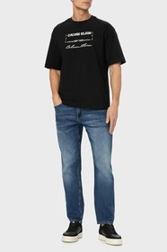 Resim Calvin Klein Pamuklu Relaxed Fit Baskılı Bisiklet Yaka T Shirt LV04RE827GUB1 Erkek T SHİRT LV04RE827G UB1 