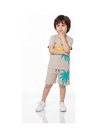 Resim Miniko Kids Erkek Çocuk Lion Modelli Pamuk Şortlu Takım Ekru 