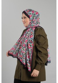 Resim Giverny Pembe Desenli Şal Kesik Elyaf Dijital Baskılı Pamuksu Çiçek 202113 04 Pembe 