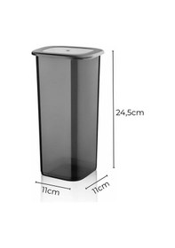 Resim Etiketli 6'lı Antrasit Ekonomik Kırılmaz Saklama Kabı Seti 6x1,75 Lt. Antrasit 