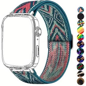 Resim Huawei Watch Fit 3 için MIOHHR Esnek Naylon Döngü Kayışı - Ayarlanabilir Hızlı Çıkarma, Spor ve Renkli Yedek Bant Geometrik Desenlerle, Erkekler ve Kadınlar için İdeal, Noel/Sevgililer Günü/Rugby Etkinlikleri için Mükemmel 