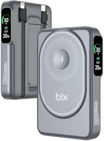 Resim Bix TPB16 10000 mAh OLED Ekranlı Manyetik Kablosuz Powerbank 20W PD Hızlı Şarj ve 15W MagSafe Gri 