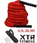 Resim XTR Fitness Crosfit Halatı 9 M 38 Mm Kırmızı Kılıflı 