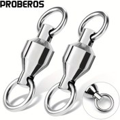 Resim Proberos 10 Adet Ağır Hizmet Tipi Paslanmaz Çelik Balıkçılık Dönerleri, Katı Halkalar, Boyutlar #1-#10 Tuzlu Su & Tatlı Su Balıkçılığı İçin, Bilyalı, Snap, Proberos 