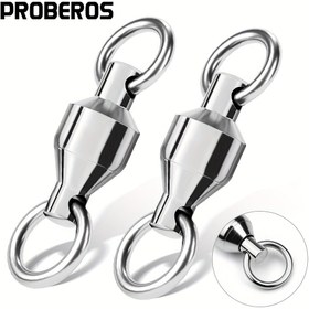 Resim Proberos 10 Adet Ağır Hizmet Tipi Paslanmaz Çelik Balıkçılık Dönerleri, Katı Halkalar, Boyutlar #1-#10 Tuzlu Su & Tatlı Su Balıkçılığı İçin, Bilyalı, Snap, Proberos 