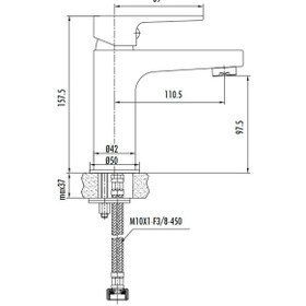 Resim Creavit Sharp Mat Siyah Lavabo Bataryası Sr1500s 