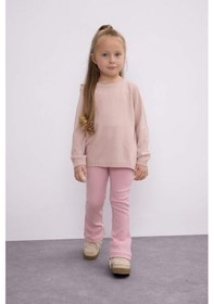 Resim Defacto Kız Bebek Açık Pembe Bisiklet Yaka Basic Düz Triko Kazak X8187A224AUPN262 Pembe 