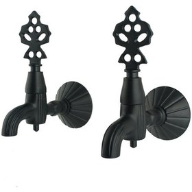 Resim Fkn İkili Lüx Siyah Osmanlı Musluk (2 Musluk) Siyah 