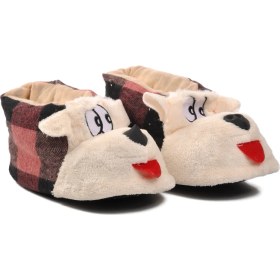 Resim Ayakmod Köpekli Pembe-Siyah-Bej Kadın Panduf 