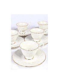 Resim İpek Porselen Kahve Fincan Takımı Yaldızlı Ros-100 62602 