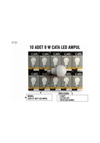 Resim Ct-4277 9w Led Ampul Beyaz 6500k 10'lu Paket Ampul E27 Uyumlu 