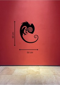 Resim Bukalemun Figürlü Siyah Metal Duvar Tablosu 