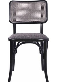 Resim Sofa Hazeranlı Ahşap İskandinav Sandalye Siyah - Gri 