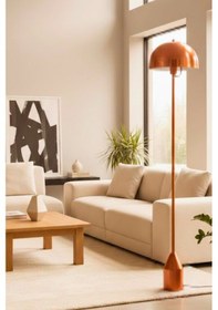 Resim Toms Bakır Lambader Modern Dekoratif Metal Tasarım Şık Yerde... Bakır 