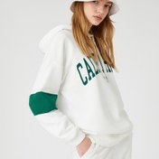 Resim Şardonlu Kolej Sweatshirt Kapüşonlu İşlemeli Uzun Kollu 