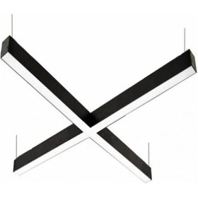 Resim X Lineer Aydınlatma Led Armatür Siyah - Günışığı 3000-3200k - Çap : 50x50cm 1m - 32w - 4160lm 