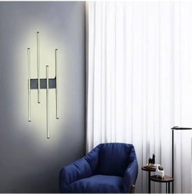 Resim Mimarled Dörtlü Çubuk Led Aplik Aydınlatma 70 Cm Gün Işığı Siyah 