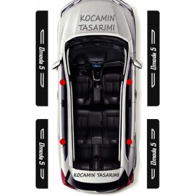 Resim Omoda 5 Yazılı Dekoratif Karbon Kapı Koruma Chery Omoda 5 Için Siyah Beyaz Yazılı 4 Parça Kaplama Chery Omoda 5 