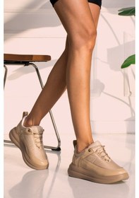 Resim Siyah - Dolgu Topuk Sneaker Bej 