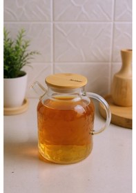 Resim Bambum Juliet - Bambu Kapaklı Cam Demlik 1800ml Şeffaf 