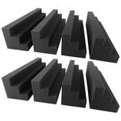 Resim Tenfowee 8 Parça Trapezoidal Ses Yalıtım Köpüğü - Ateş Direnci, Yüksek Yoğunluk - Stüdyo, Sinema, Bar, Ev Kullanıma Uygun - 48x12x12 Cm 10.1" 