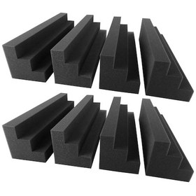 Resim Tenfowee 8 Parça Trapezoidal Ses Yalıtım Köpüğü - Ateş Direnci, Yüksek Yoğunluk - Stüdyo, Sinema, Bar, Ev Kullanıma Uygun - 48x12x12 Cm 10.1" 
