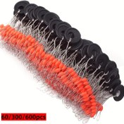 Resim 60/300/600 adet 6'sı 1 Arada Yumuşak Silikon Balıkçılık Batırıcıları - Kırmızı ve Siyah Dikey Tekne Batırıcılar Turuncu Boncuklarla, Dayanıklı Elektriksiz Olta Aksesuarları 