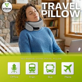 Resim Visco Planet Ortopedik Spiral Boyun Destekli Seyahat Yastığı%100 Ortopedik Visko 
