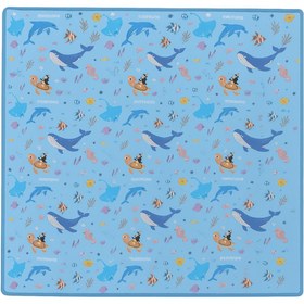 Resim Minimono Mama Sandalyesi Altı ve Aktivite Bakım Örtüsü - Sıvı Geçirmez Kaydırmaz Yıkanabilir - 145x120cm - Mavi - Turkuaz / Standart 
