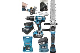 Resim Bulldozer Xfuel 36V 5AH Vidalama ve Profesyonel 36V Büyük Boy Şarjlı Testere ve Taşlama Makinesi 