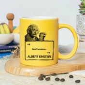 Resim Esprili Albert Einstein Sarı Kupa Bardak 