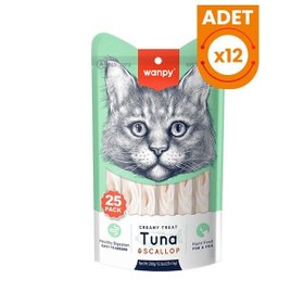 Resim Wanpy Ton Balıklı ve Deniz Taraklı Sıvı Kedi Ödülü 1 Adet 25x14 Gr 