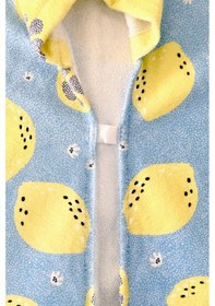 Resim Kapşonlu Çocuk Plaj Havlusu Lemon Sarı 