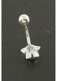 Resim Cosmotex Yıldız Zirkon Taşlı Çelik Piercing 1 Adet-gümüş Rengi Çok Renkli 