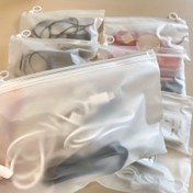 Resim 10/20 Paket Şeffaf PVC Fermuarlı Poşetler Çekme Tırnaklı - Yeniden Kullanılabilir, Beyaz, Dikdörtgen Kırtasiye, Seyahat, Çorap Ambalajı İçin - Elde Yıkanabilir veya Kuru Temizlenebilir 