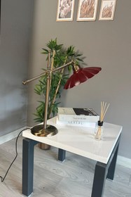 Resim Bamyum Risso Vişne Çürüğü Metal Masaüstü Okuma Lambası E27 Kablolu 