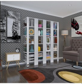 Resim Kenzlife Kitaplık Hemi Cuda4 Byz 180 39 39 Tekli Ayakkabılık Klasörlük Raf 4 Ayrılabilir Parça 