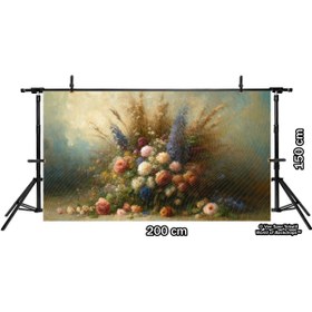 Resim Venspor Bohem Çiçek Düzeni Manzaralı Arkaplan, 200x150cm, Fon, Duvar Örtüsü 