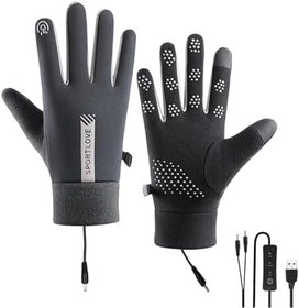Resim Elektrikli Isıtmalı Eldiven - Esnek Kontrollü USB İle Isınan - USB İle Çalışan Isıtmalı Bisiklet Eldiveni - Erkek Kadın Genç Kayak Yürüyüş Çalışma İçin 