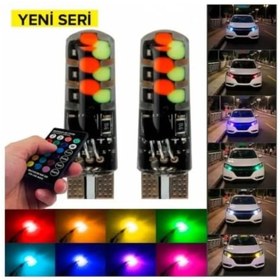 Resim Kumandalı Çakarlı T10 Park Ampulü 2 Adet 18 Led Rgb Park 