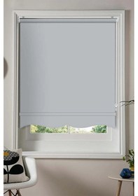 Resim İthal Kalın Açık Gri Zebra Stor Güneşlik Perde Etek Dilimli Açık Gri 