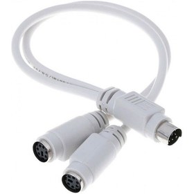 Resim Ps2 Çoğaltıcı Y Splitter Kablo Mini Din Ps2 6 Pin Splitter Kablo 