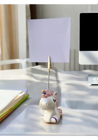 Resim Sevimli Sedef Unicorn Fotoğraf Not Tuacağı Hediyelik Not Tutucu Sim 