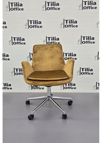 Resim Maki Çalışma Ve Çocuk Koltuğu Krom Konik Ayak Hardal Sarısı 