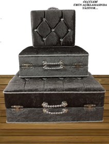 Resim Sonem Çeyiz Çeyiz Sandığı Gelin Damat Bavul Çanta Sandık Hurç 3lü 0564 