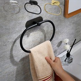 Resim 1 adet Kendinden Yapışkanlı Havlu Rafı, Banyo Havlu Halkası Tutucu, Matara Tutucu Deliksiz, Paslanmaz Çelik Havlu Halkası, Banyo Aksesuarları 