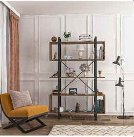 Resim Tiryakiaksesuar Tiryaki Aksesuar Roma Metal Kitaplık 5 Raflı 120 Cm Büyük Ölçü Ra 