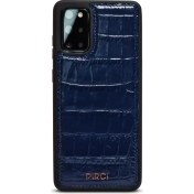 Resim Pirci Samsung S20+ Croco Dokulu Deri Kılıf Lacivert 