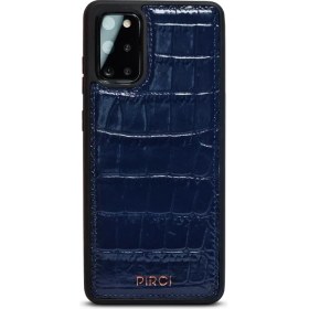 Resim Pirci Samsung S20+ Croco Dokulu Deri Kılıf Lacivert 
