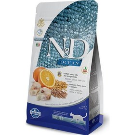 Resim N&D Ocean Düşük Tahıllı Morina Balığı ve Portakallı Yetişkin Kedi Kuru Maması 1,5 kg 